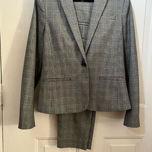 Banana Republic grey plaid Suit